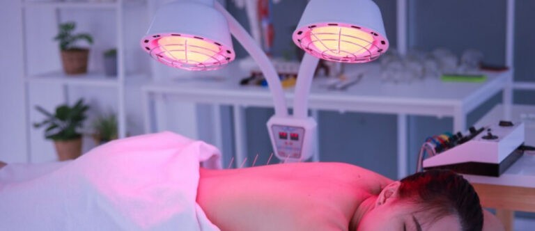 Heat Lamp Treatment with Acupuncture